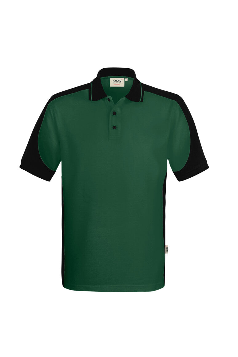 HAKRO Poloshirt Contrast  MIKRALINAR® ECO - Tanne/schwarz - 1