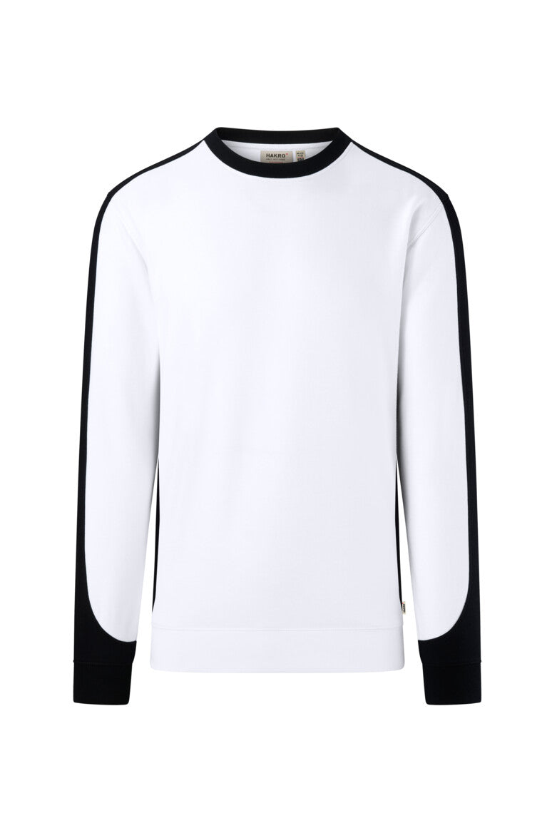 HAKRO Sweatshirt Contrast MIKRALINAR® ECO - Weiß/schwarz - 1