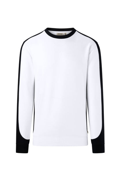 HAKRO Sweatshirt Contrast MIKRALINAR® ECO - Weiß/schwarz - 1
