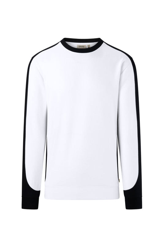 HAKRO Sweatshirt Contrast MIKRALINAR® ECO - Weiß/schwarz - 1