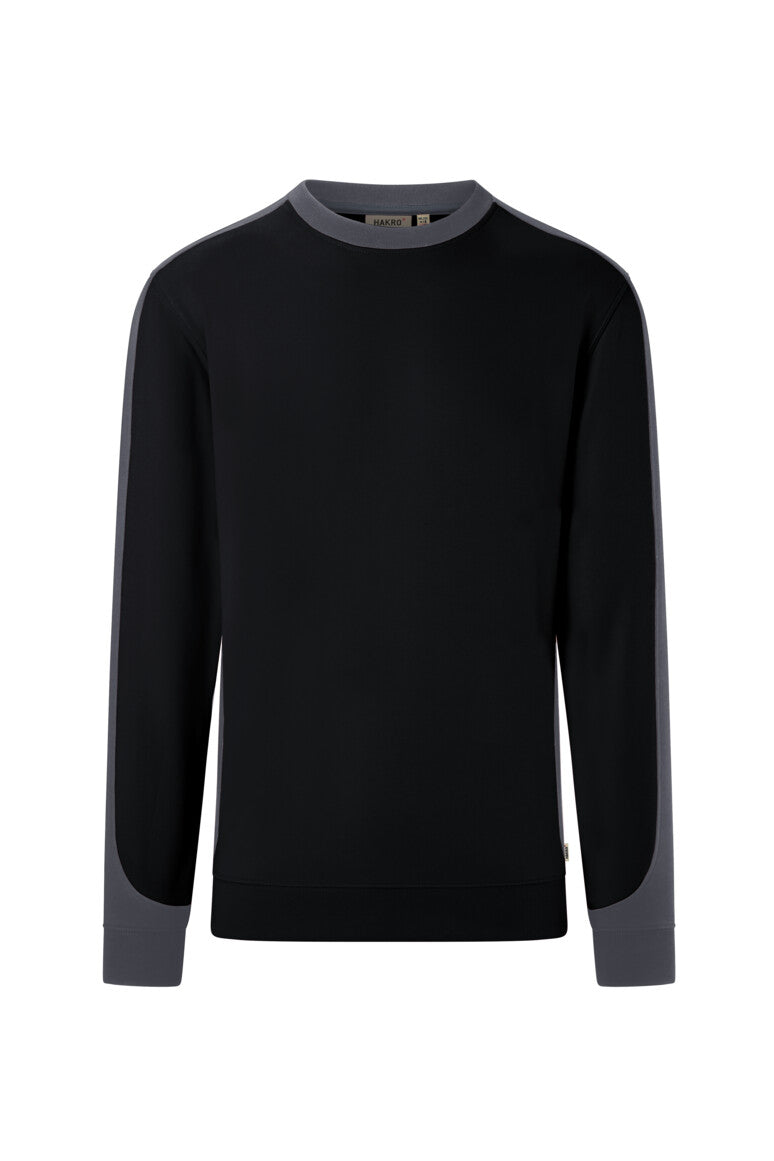 HAKRO Sweatshirt Contrast MIKRALINAR® ECO - Schwarz/karbongrau - 1