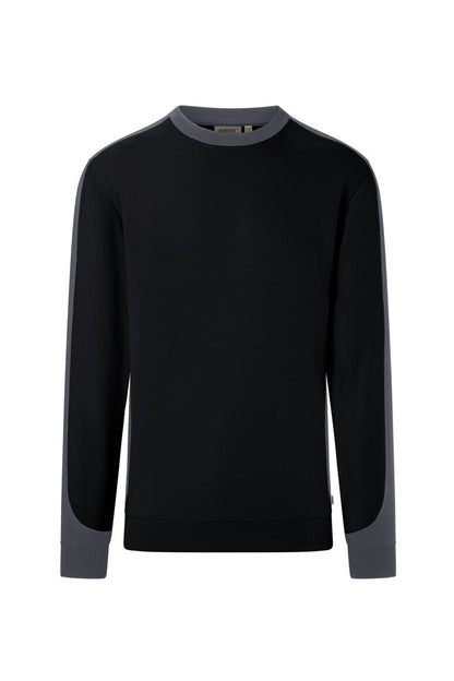 HAKRO Sweatshirt Contrast MIKRALINAR® ECO - Schwarz/karbongrau - 1
