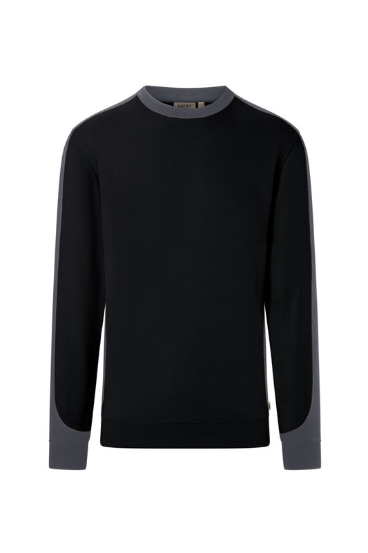 HAKRO Sweatshirt Contrast MIKRALINAR® ECO - Schwarz/karbongrau - 1