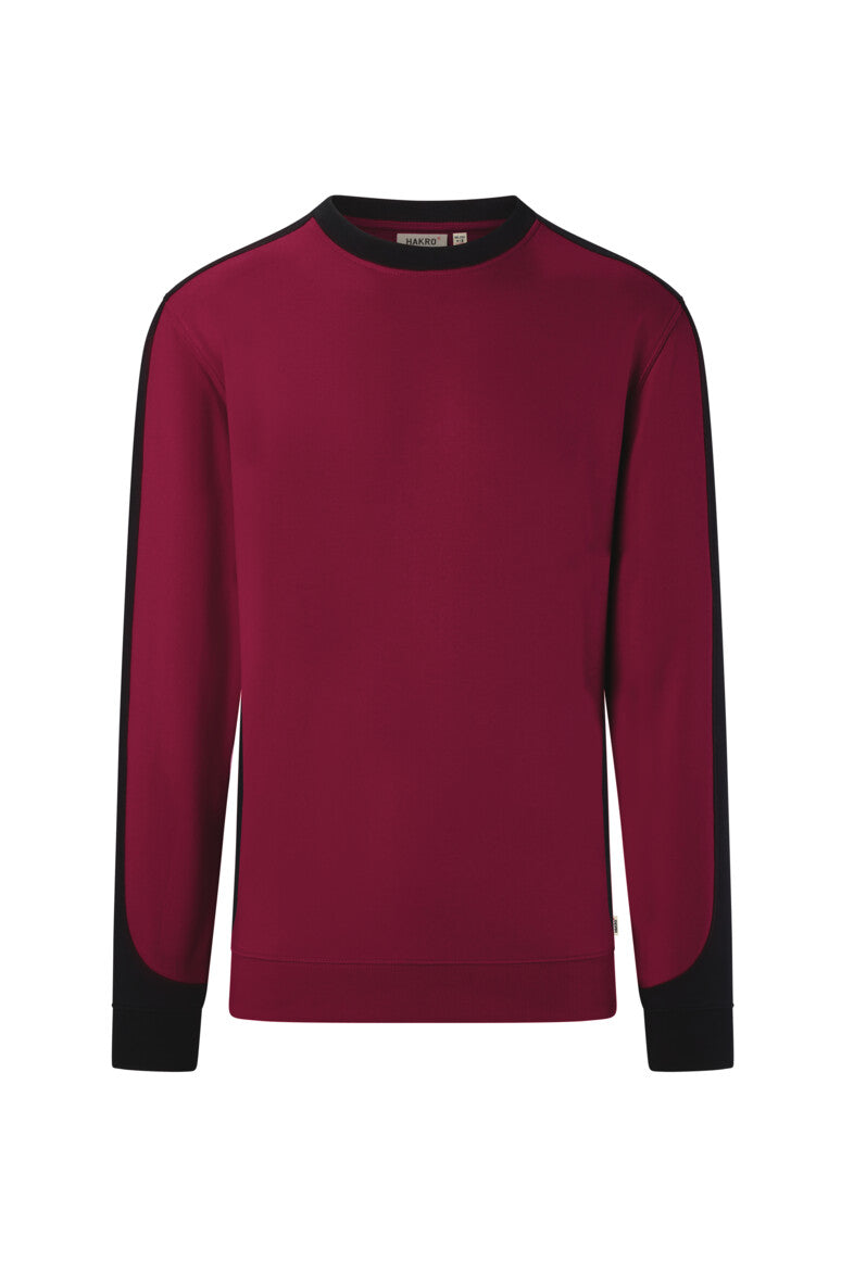 HAKRO Sweatshirt Contrast MIKRALINAR® ECO - Weinrot/schwarz - 1