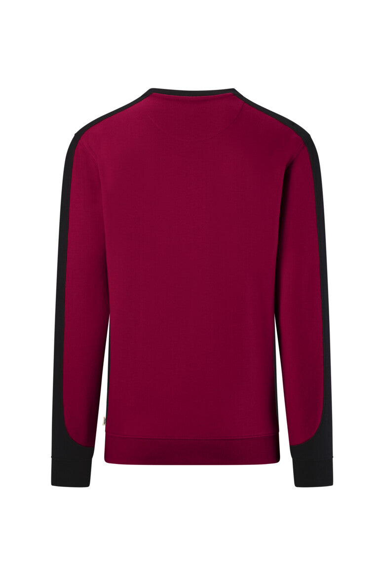 HAKRO Sweatshirt Contrast MIKRALINAR® ECO - Weinrot/schwarz - 3