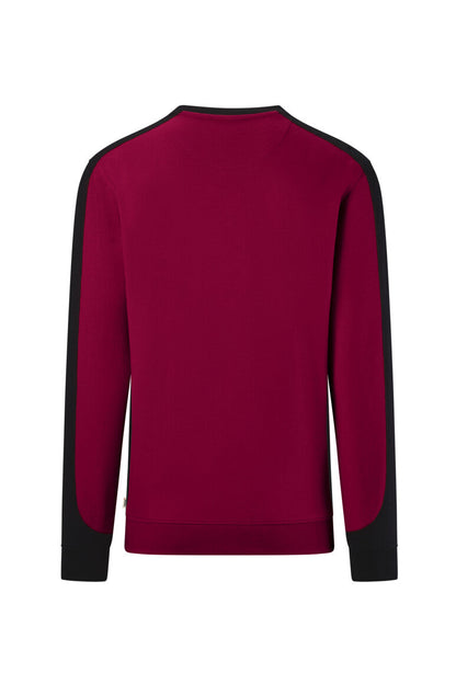 HAKRO Sweatshirt Contrast MIKRALINAR® ECO - Weinrot/schwarz - 3