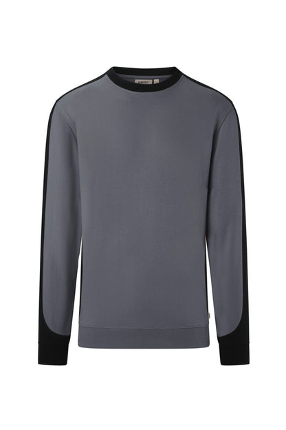 HAKRO Sweatshirt Contrast MIKRALINAR® ECO - Anthrazit/schwarz - 1