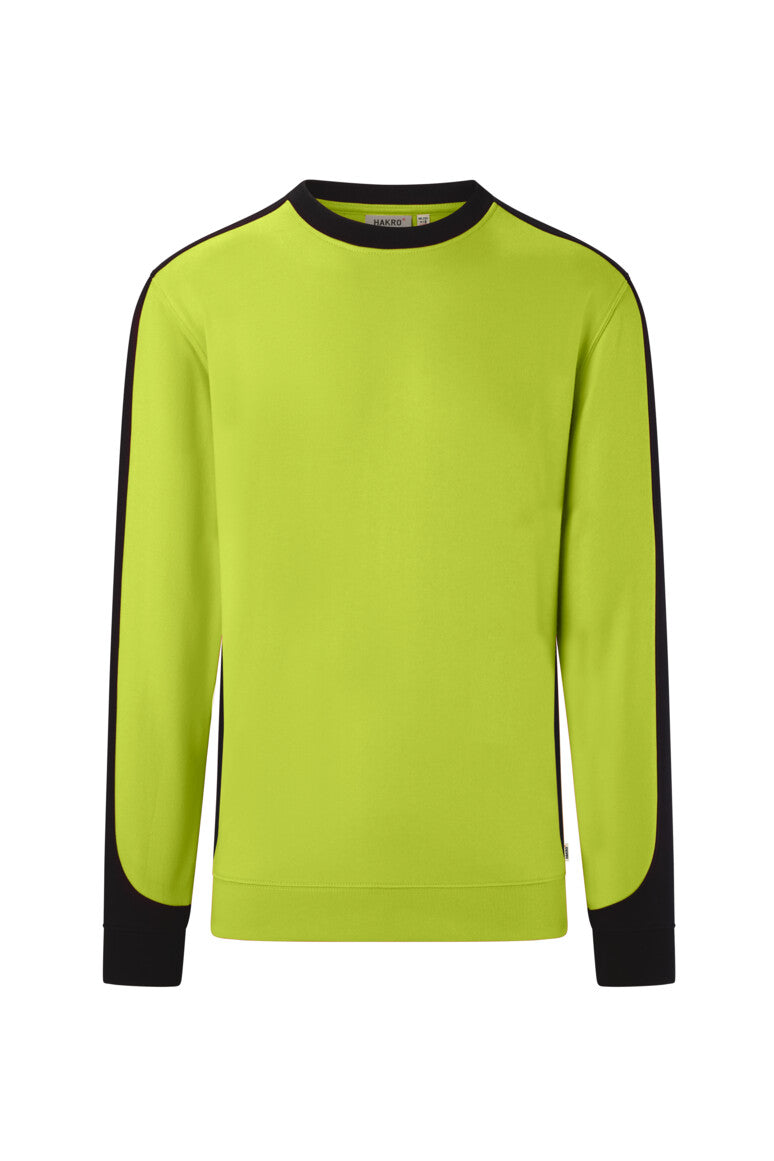 HAKRO Sweatshirt Contrast MIKRALINAR® ECO - Kiwi/schwarz - 1