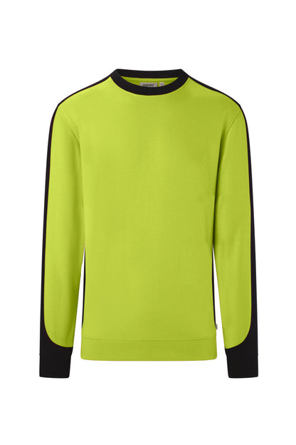 HAKRO Sweatshirt Contrast MIKRALINAR® ECO - Kiwi/schwarz - 1