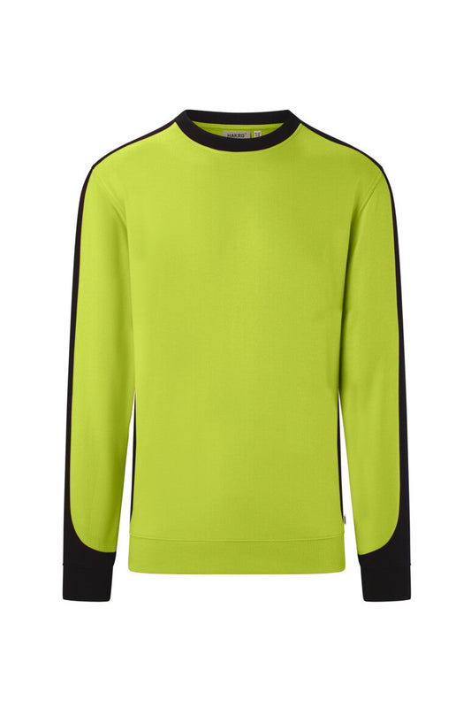 HAKRO Sweatshirt Contrast MIKRALINAR® ECO - Kiwi/schwarz - 1
