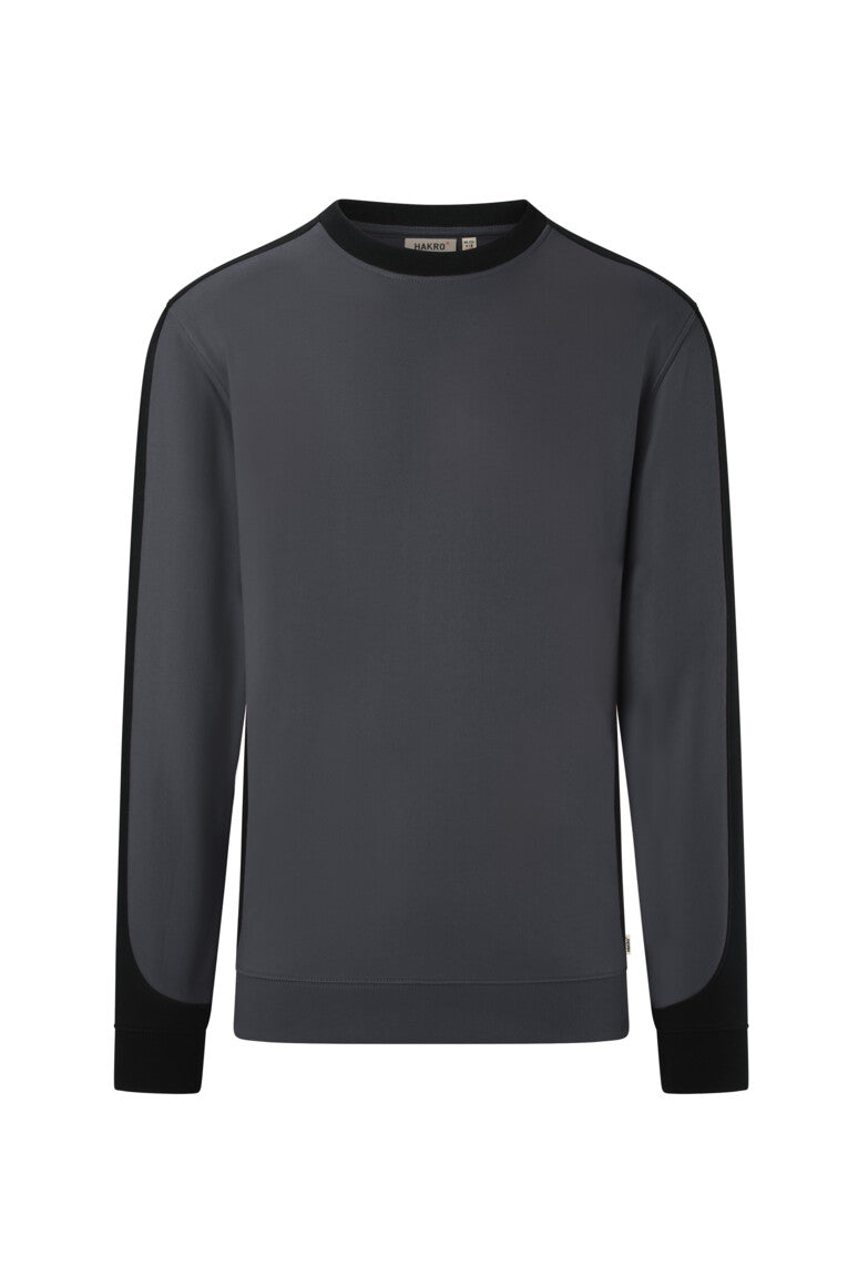 HAKRO Sweatshirt Contrast MIKRALINAR® ECO - Karbongrau/schwarz - 1
