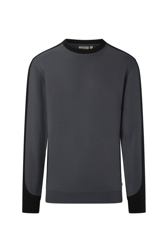 HAKRO Sweatshirt Contrast MIKRALINAR® ECO - Karbongrau/schwarz - 1