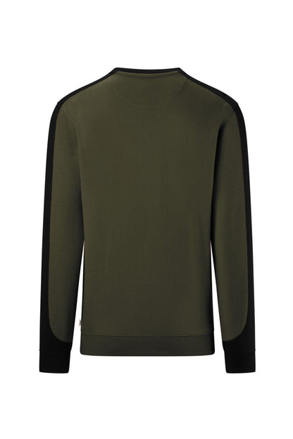 HAKRO Sweatshirt Contrast MIKRALINAR® ECO - Olive/schwarz - 3