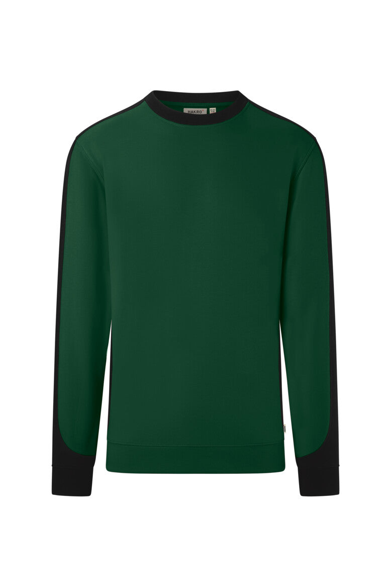 HAKRO Sweatshirt Contrast MIKRALINAR® ECO - Tanne/schwarz - 1
