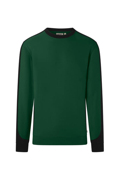 HAKRO Sweatshirt Contrast MIKRALINAR® ECO - Tanne/schwarz - 1