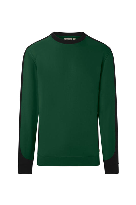 HAKRO Sweatshirt Contrast MIKRALINAR® ECO - Tanne/schwarz - 1
