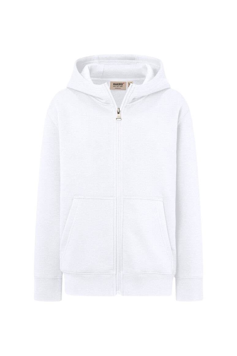 HAKRO Kinder Kapuzen-Sweatjacke Bio-Baumwolle - Weiß - 1