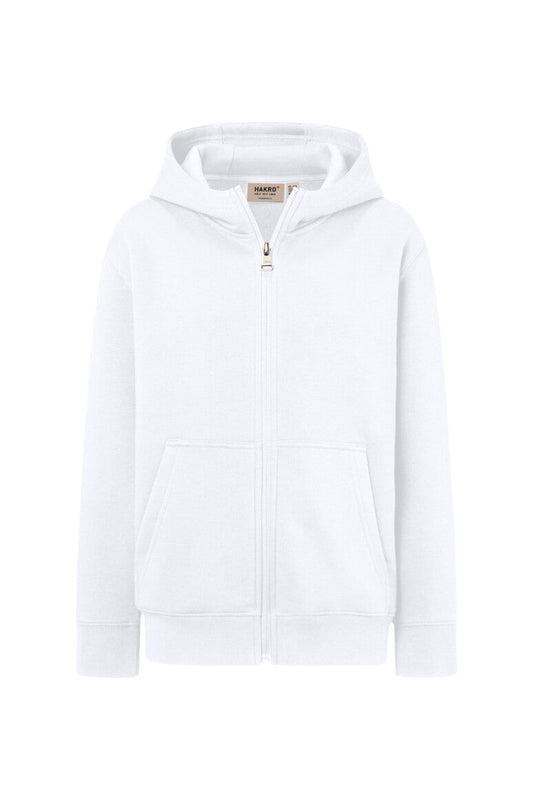 HAKRO Kinder Kapuzen-Sweatjacke Bio-Baumwolle - Weiß - 1