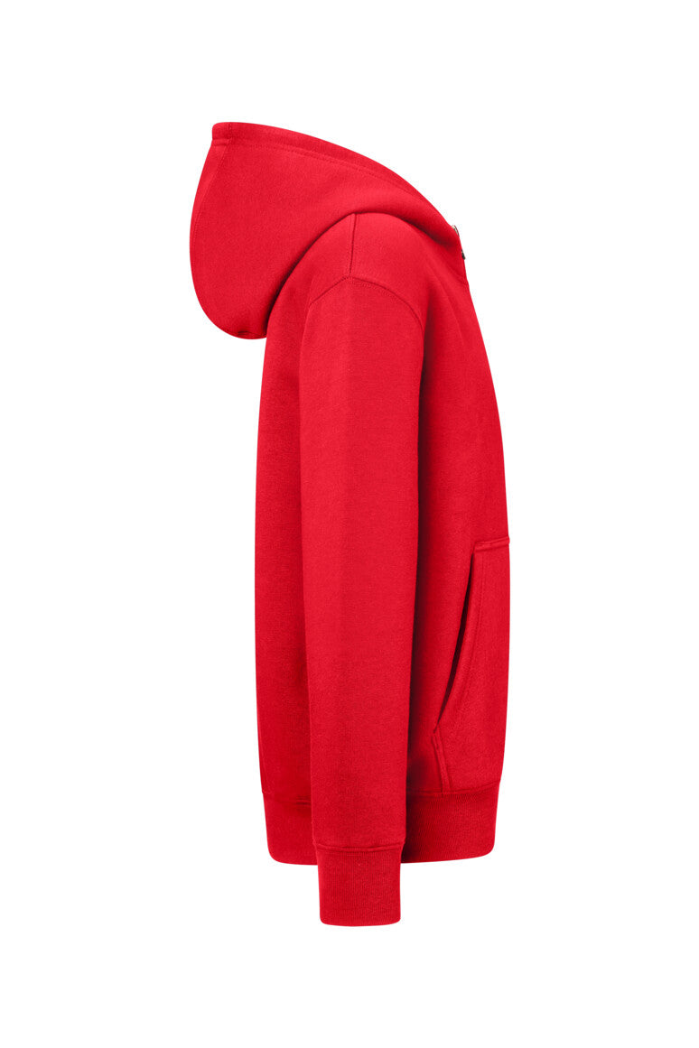 HAKRO Kinder Kapuzen-Sweatjacke Bio-Baumwolle - Rot - 4