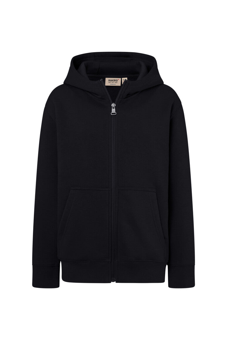 HAKRO Kinder Kapuzen-Sweatjacke Bio-Baumwolle - Schwarz - 1