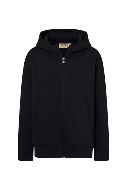 HAKRO Kinder Kapuzen-Sweatjacke Bio-Baumwolle - Schwarz - 1