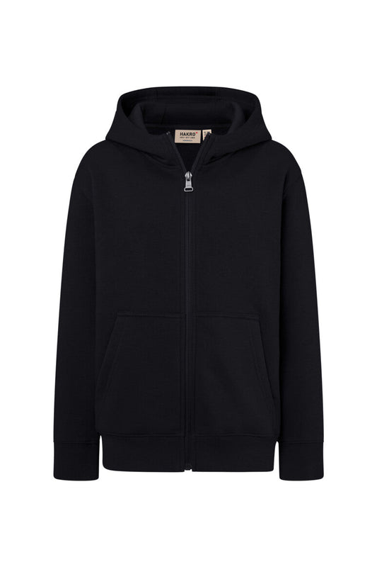 HAKRO Kinder Kapuzen-Sweatjacke Bio-Baumwolle - Schwarz - 1