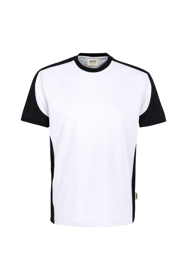 HAKRO T-Shirt Contrast MIKRALINAR® ECO - Weiß/schwarz - 1