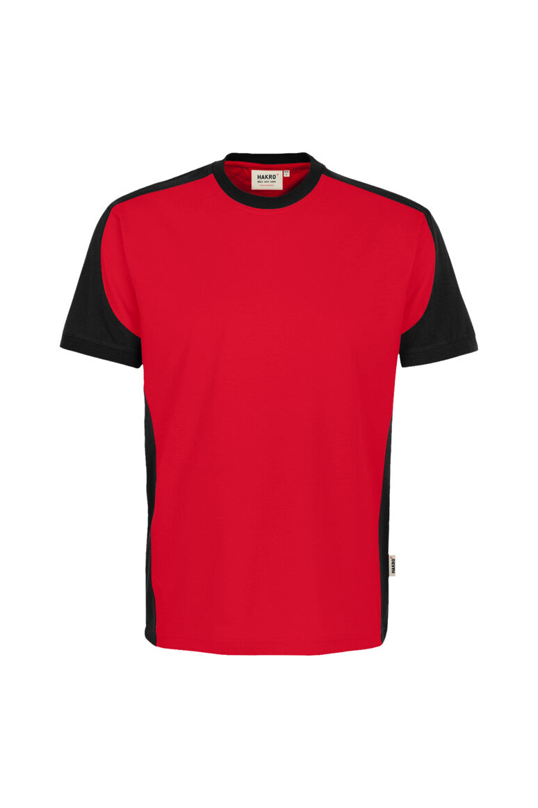 HAKRO T-Shirt Contrast MIKRALINAR® ECO - Rot/schwarz - 1