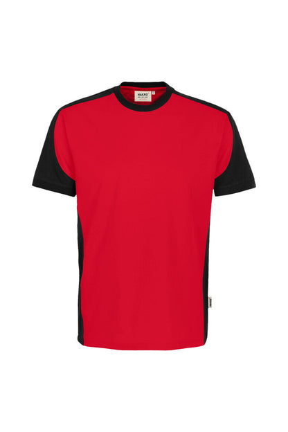 HAKRO T-Shirt Contrast MIKRALINAR® ECO - Rot/schwarz - 1