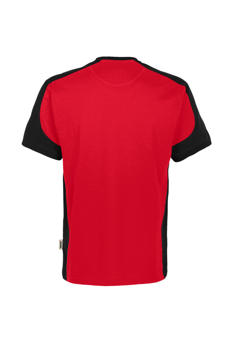 HAKRO T-Shirt Contrast MIKRALINAR® ECO - Rot/schwarz - 3