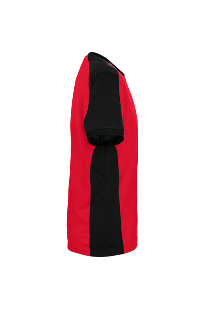 HAKRO T-Shirt Contrast MIKRALINAR® ECO - Rot/schwarz - 4