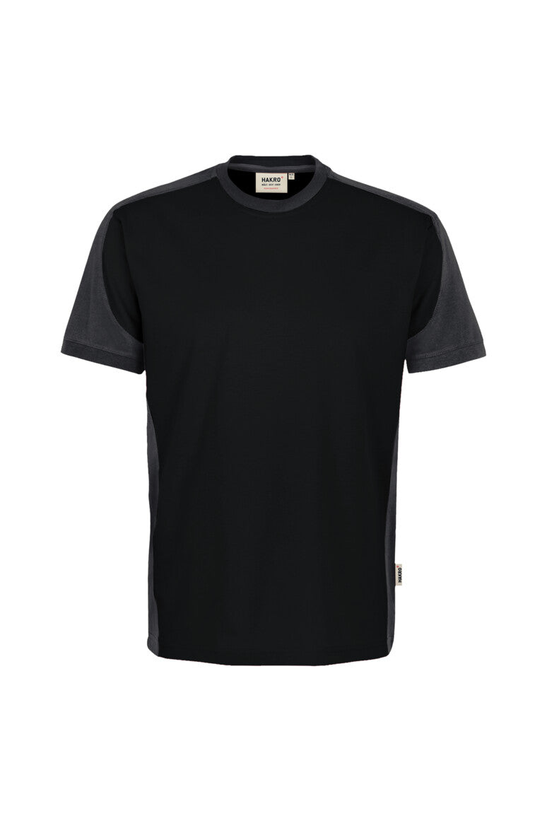 HAKRO T-Shirt Contrast MIKRALINAR® ECO - Schwarz/karbongrau - 1