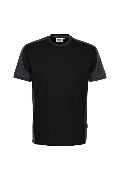 HAKRO T-Shirt Contrast MIKRALINAR® ECO - Schwarz/karbongrau - 1