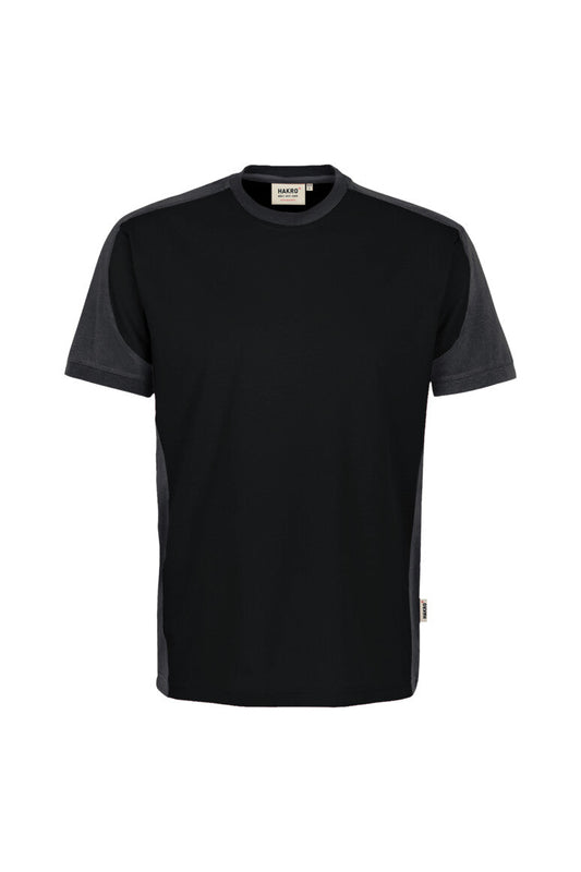 HAKRO T-Shirt Contrast MIKRALINAR® ECO - Schwarz/karbongrau - 1