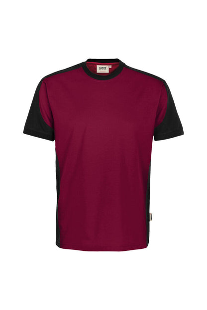 HAKRO T-Shirt Contrast MIKRALINAR® ECO - Weinrot/schwarz - 1