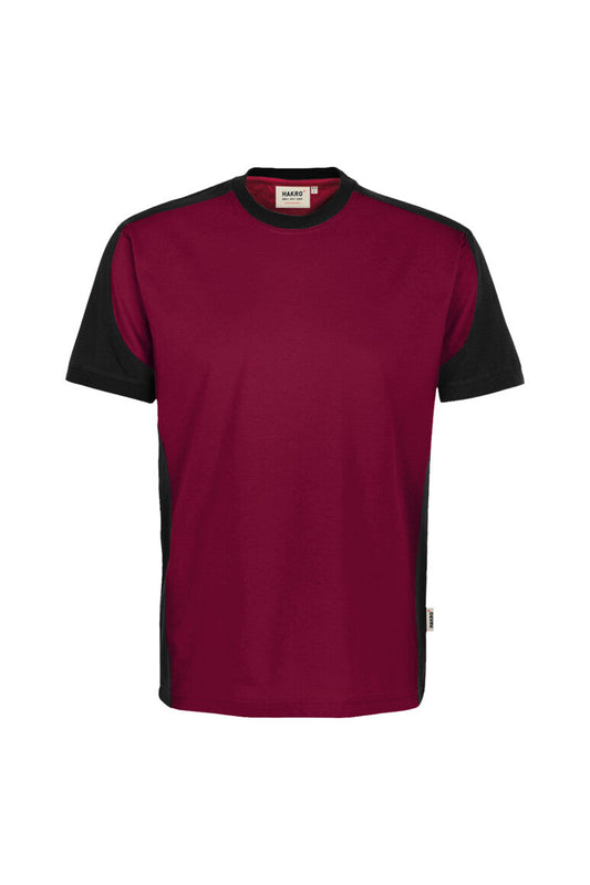 HAKRO T-Shirt Contrast MIKRALINAR® ECO - Weinrot/schwarz - 1