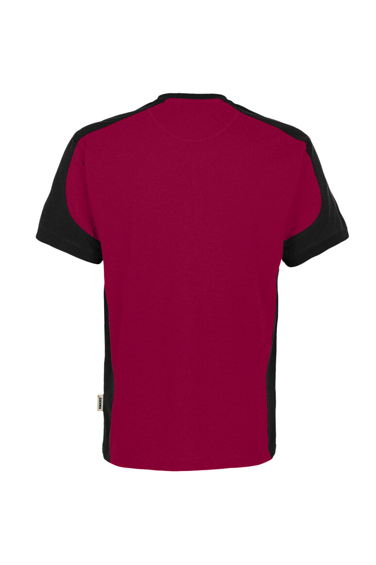 HAKRO T-Shirt Contrast MIKRALINAR® ECO - Weinrot/schwarz - 3