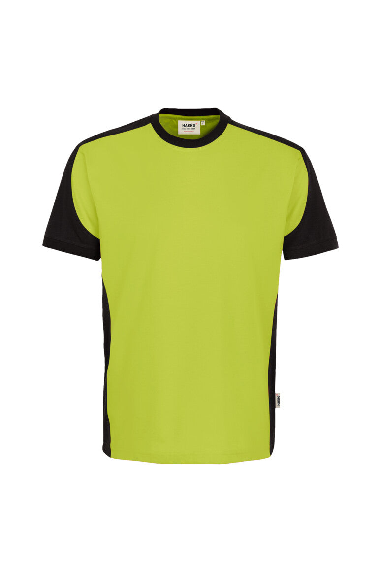 HAKRO T-Shirt Contrast MIKRALINAR® ECO - Kiwi/schwarz - 1