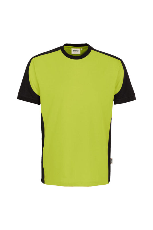 HAKRO T-Shirt Contrast MIKRALINAR® ECO - Kiwi/schwarz - 1
