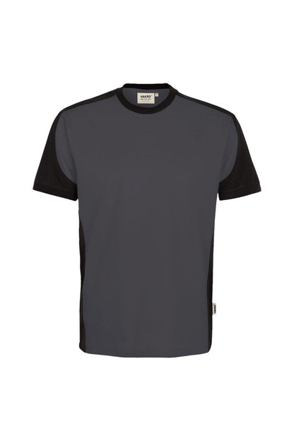 HAKRO T-Shirt Contrast MIKRALINAR® ECO - Karbongrau/schwarz - 1