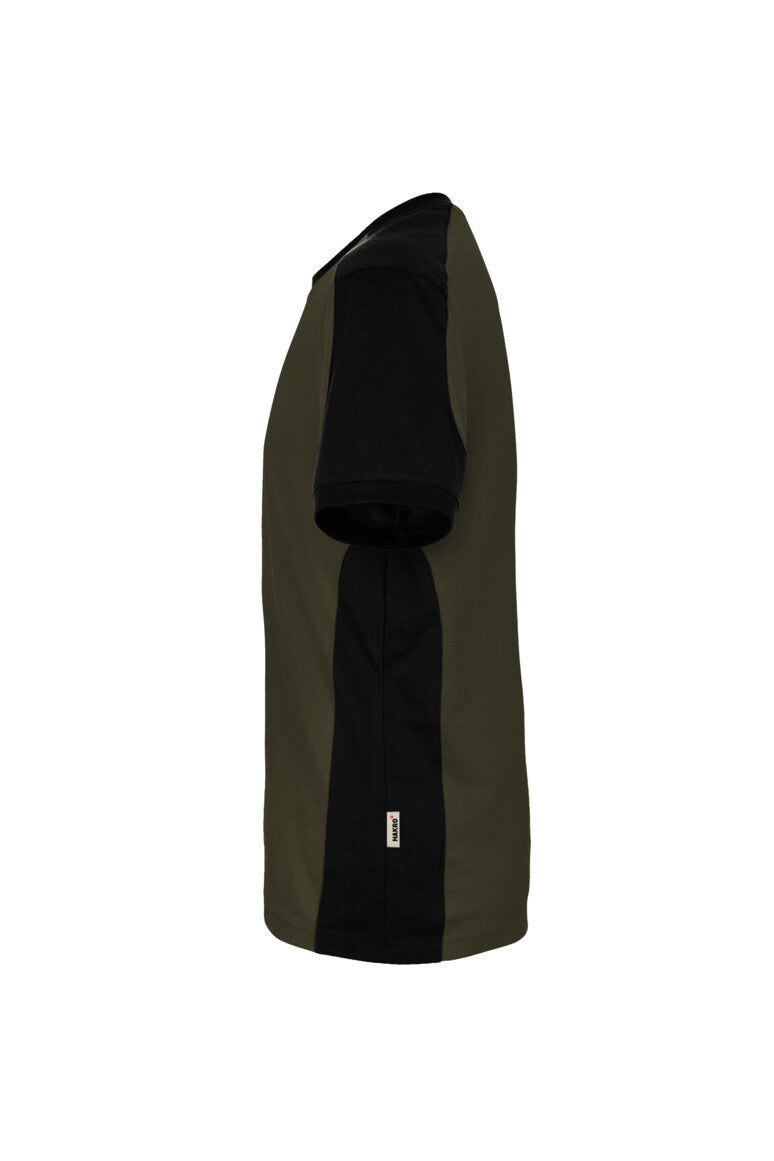 HAKRO T-Shirt Contrast MIKRALINAR® ECO - Olive/schwarz - 2