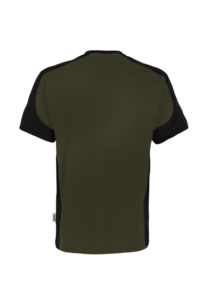 HAKRO T-Shirt Contrast MIKRALINAR® ECO - Olive/schwarz - 3