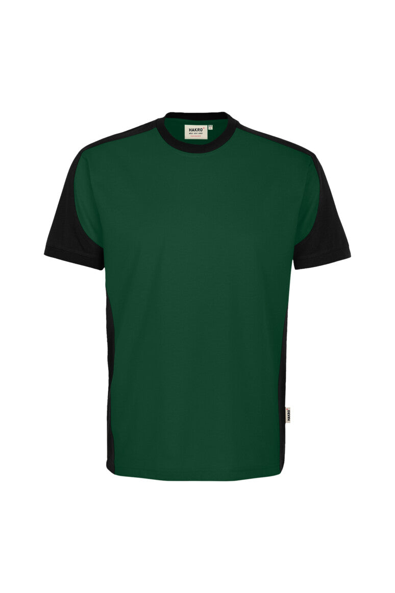 HAKRO T-Shirt Contrast MIKRALINAR® ECO - Tanne/schwarz - 1