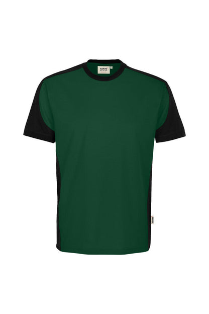 HAKRO T-Shirt Contrast MIKRALINAR® ECO - Tanne/schwarz - 1