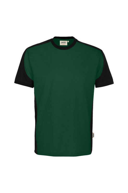HAKRO T-Shirt Contrast MIKRALINAR® ECO - Tanne/schwarz - 1