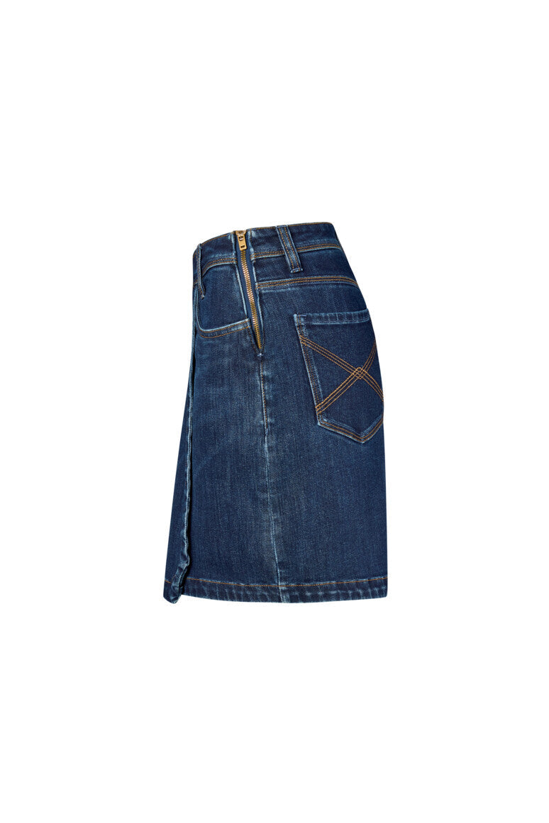 HAKRO Damen 5-Pocket-Jeansskort X-Stretch ECO - Indigo - 2