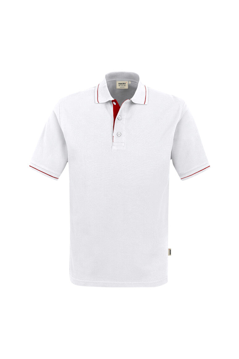 HAKRO Poloshirt Casual - Weiß/rot - 1