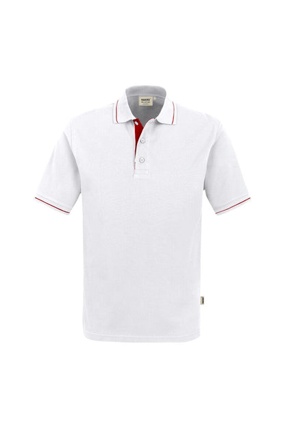 HAKRO Poloshirt Casual - Weiß/rot - 1