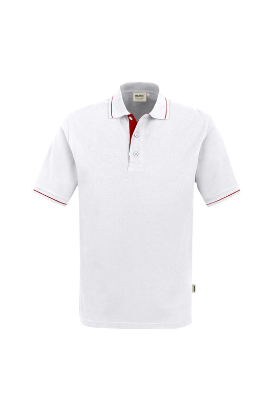 HAKRO Poloshirt Casual - Weiß/rot - 1