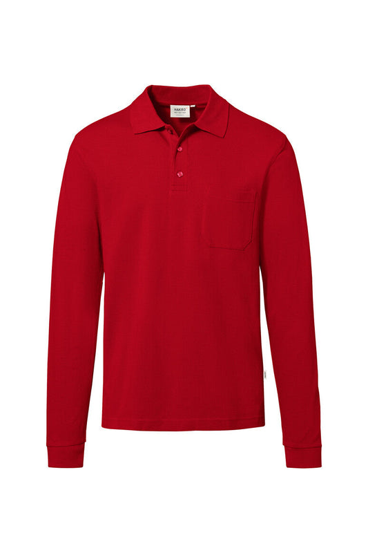 HAKRO Pocket-Longsleeve-Polo MIKRALINAR® ECO - Rot - 1